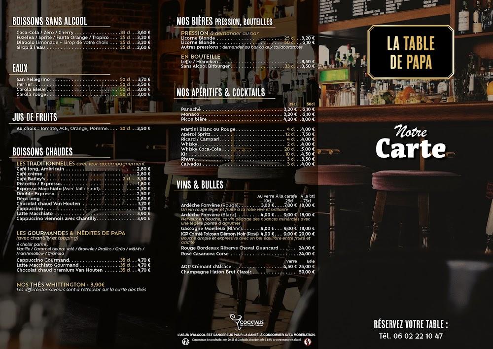 La Table de Papa B'Est - Menu Image 2